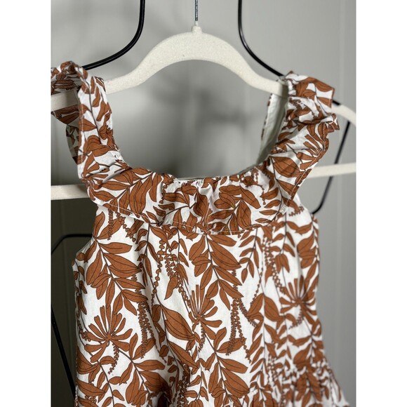 Janie & Jack Top Shorts Two Piece Matching Set Brown Floral Summer Tropical Sz 6 - Picture 3 of 11